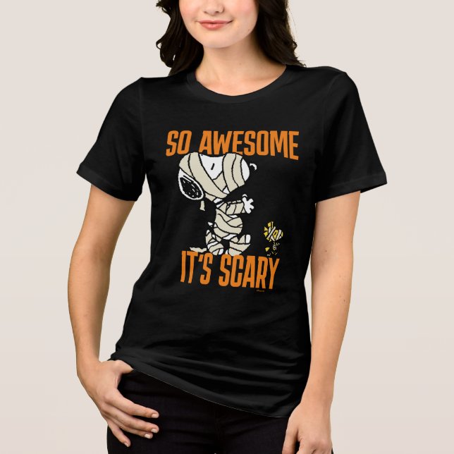 Peanuts | Snoopy & Woodstock So Awesome It's Scary Tri-Blend Shirt (Front)