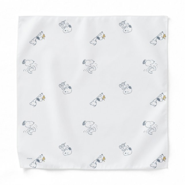 Peanuts | Snoopy & Woodstock Soft Gray Bandana (Front)