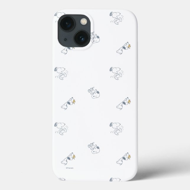 Peanuts | Snoopy & Woodstock Soft Gray Pattern Case-Mate iPhone Case (Back)