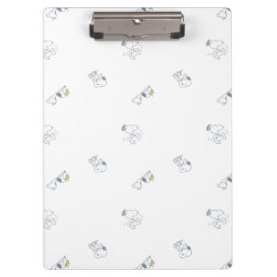 Peanuts   Snoopy & Woodstock Soft Gray Pattern Clipboard