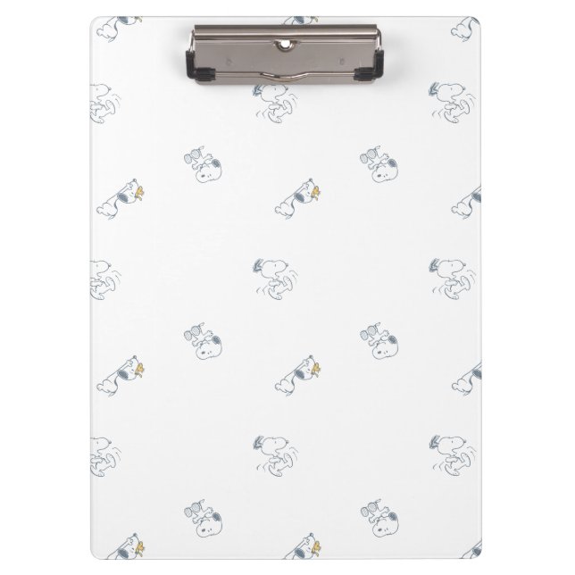 Peanuts | Snoopy & Woodstock Soft Gray Pattern Clipboard (Front)