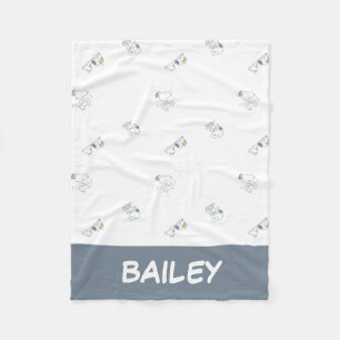 Peanuts   Snoopy & Woodstock Soft Gray Pattern Fleece Blanket