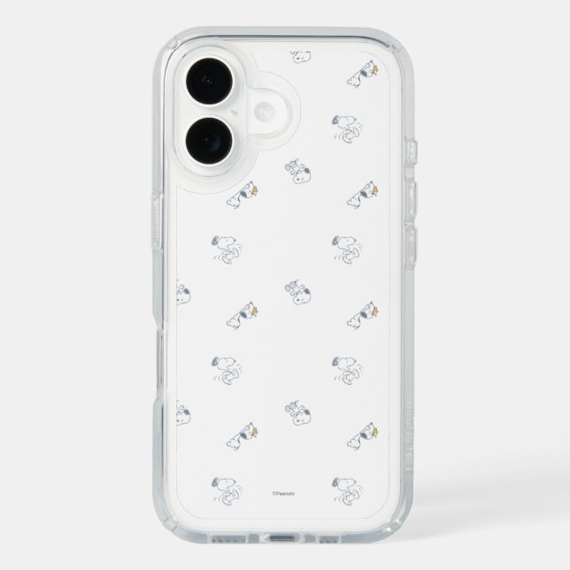 Peanuts | Snoopy & Woodstock Soft Gray Pattern Speck iPhone Case (Front)