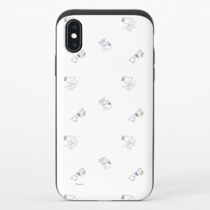 Peanuts   Snoopy & Woodstock Soft Gray Pattern iPhone X Slider Case
