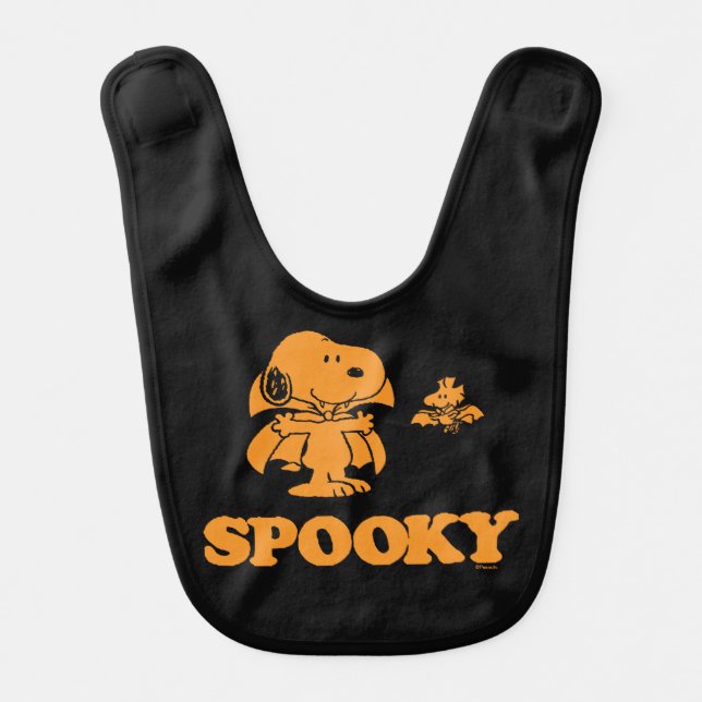 Peanuts | Snoopy & Woodstock Spooky Baby Bib (Front)
