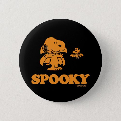 Peanuts  Snoopy  Woodstock Spooky Button