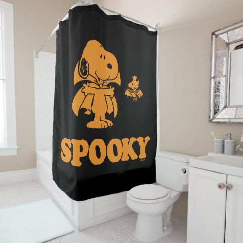 Peanuts  Snoopy  Woodstock Spooky Shower Curtain