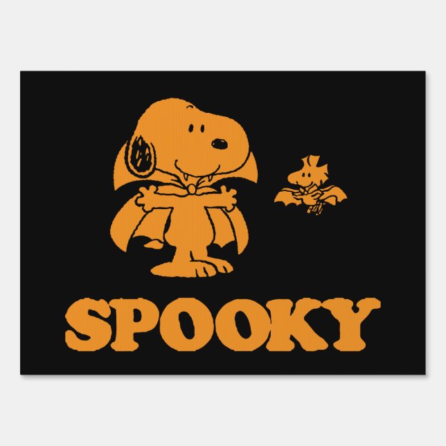 Peanuts | Snoopy & Woodstock Spooky Sign (Front)