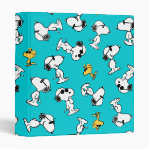Peanuts Snoopy & Woodstock Sunglasses Pattern 3 Ring Binder