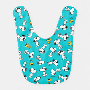 Peanuts Snoopy & Woodstock Sunglasses Pattern Baby Bib