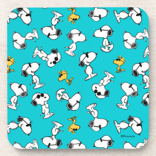 Peanuts   Snoopy & Woodstock Sunglasses Pattern Beverage Coaster