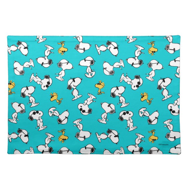 Peanuts | Snoopy & Woodstock Sunglasses Pattern Cloth Placemat (Front)