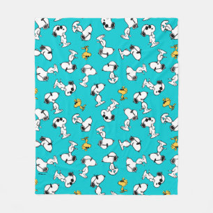 Peanuts Snoopy & Woodstock Sunglasses Pattern Fleece Blanket