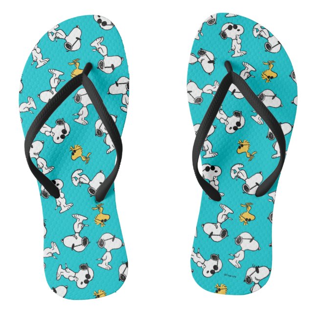 Peanuts | Snoopy & Woodstock Sunglasses Pattern Flip Flops (Footbed)