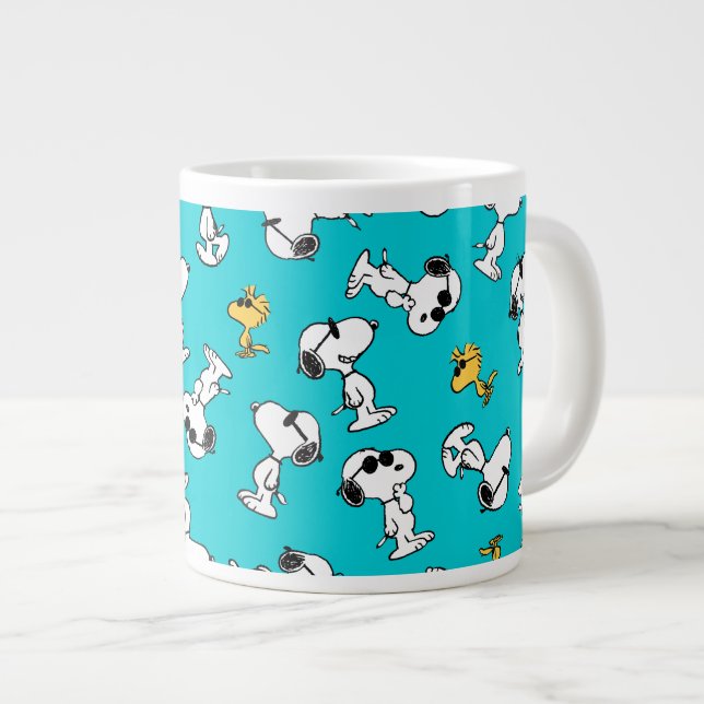 Peanuts | Snoopy & Woodstock Sunglasses Pattern Giant Coffee Mug (Front Right)