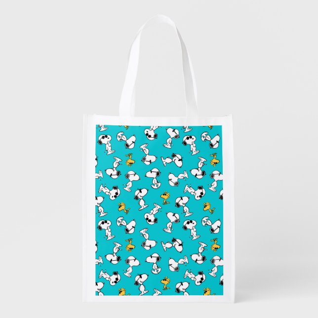 Peanuts | Snoopy & Woodstock Sunglasses Pattern Grocery Bag (Front)