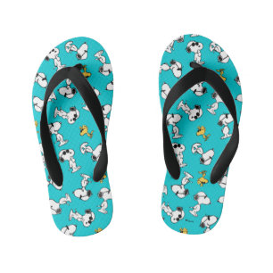 Peanuts Snoopy & Woodstock Sunglasses Pattern Kid's Flip Flops
