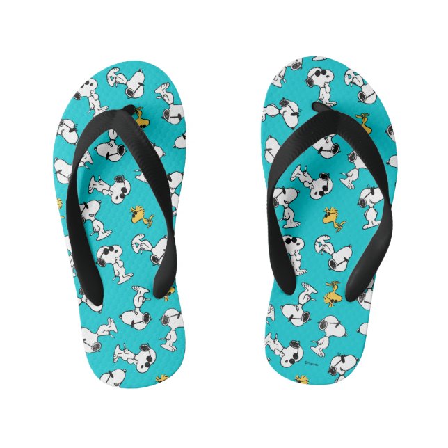 Peanuts | Snoopy & Woodstock Sunglasses Pattern Kid's Flip Flops (Footbed)