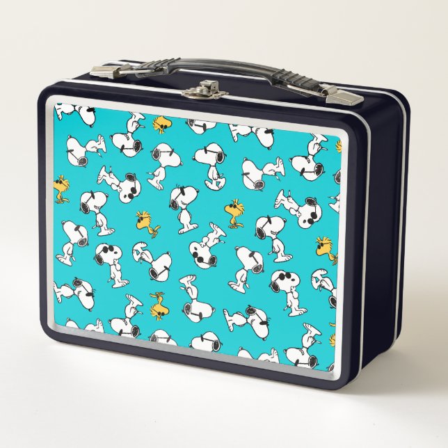 Peanuts | Snoopy & Woodstock Sunglasses Pattern Metal Lunch Box (Front)