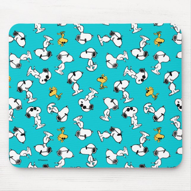 Peanuts | Snoopy & Woodstock Sunglasses Pattern Mouse Pad (Front)