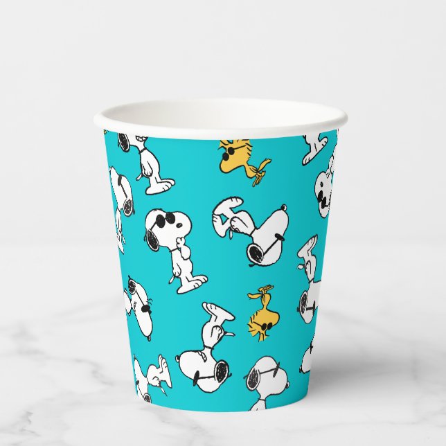 Peanuts | Snoopy & Woodstock Sunglasses Pattern Paper Cups (Front)