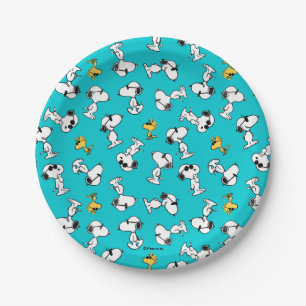 Peanuts Snoopy & Woodstock Sunglasses Pattern Paper Plates