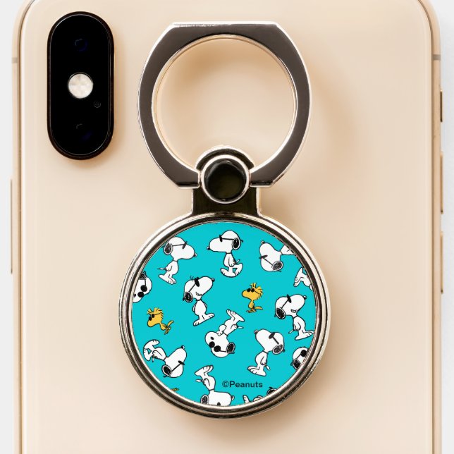 Peanuts | Snoopy & Woodstock Sunglasses Pattern Phone Ring Stand (Close Up)