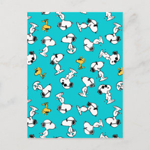 Peanuts Snoopy & Woodstock Sunglasses Pattern Postcard