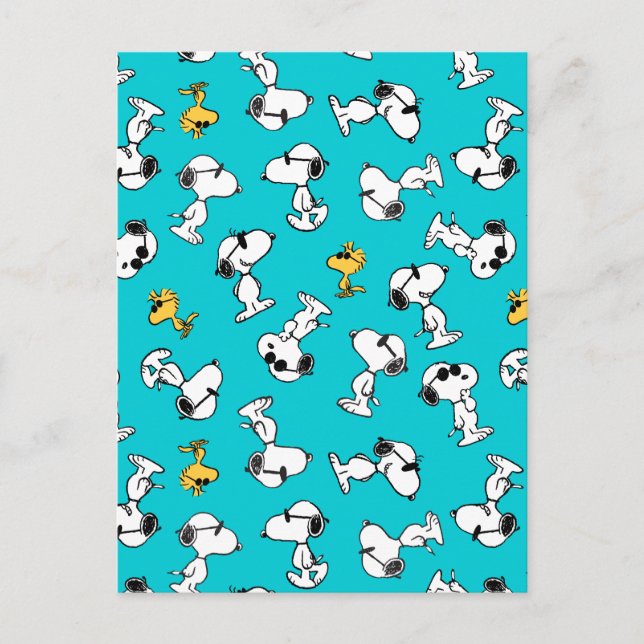 Peanuts | Snoopy & Woodstock Sunglasses Pattern Postcard (Front)