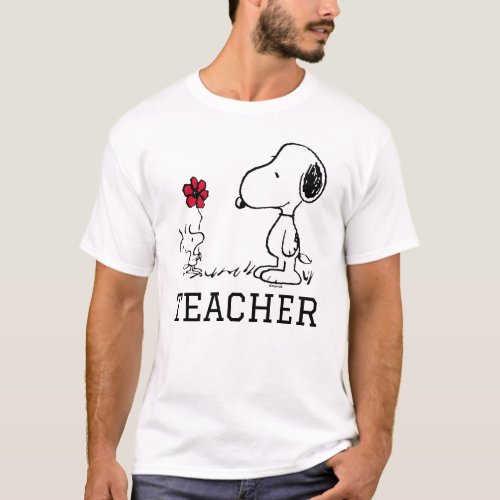 PEANUTS  Snoopy  Woodstock Teacher T_Shirt