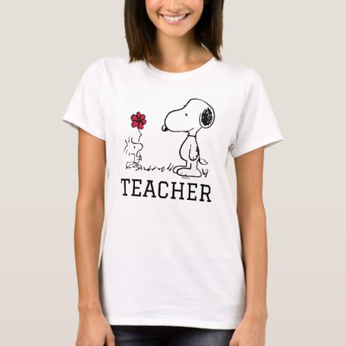 PEANUTS  Snoopy  Woodstock Teacher T_Shirt