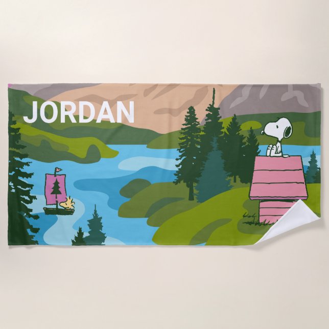 Peanuts | Snoopy & Woodstock The Great Outdoors Beach Towel (Front)