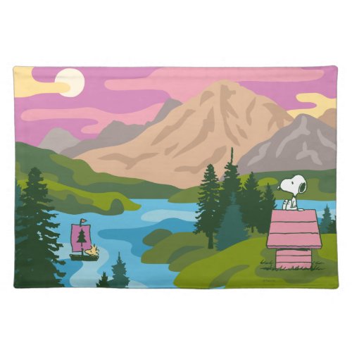 Peanuts  Snoopy  Woodstock The Great Outdoors Cloth Placemat