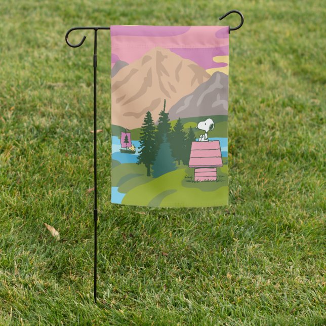 Peanuts | Snoopy & Woodstock The Great Outdoors Garden Flag (In SItu)