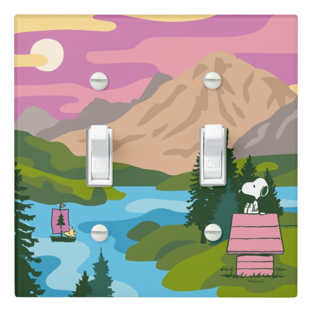 Peanuts | Snoopy & Woodstock The Great Outdoors Light Switch Cover (In Situ)