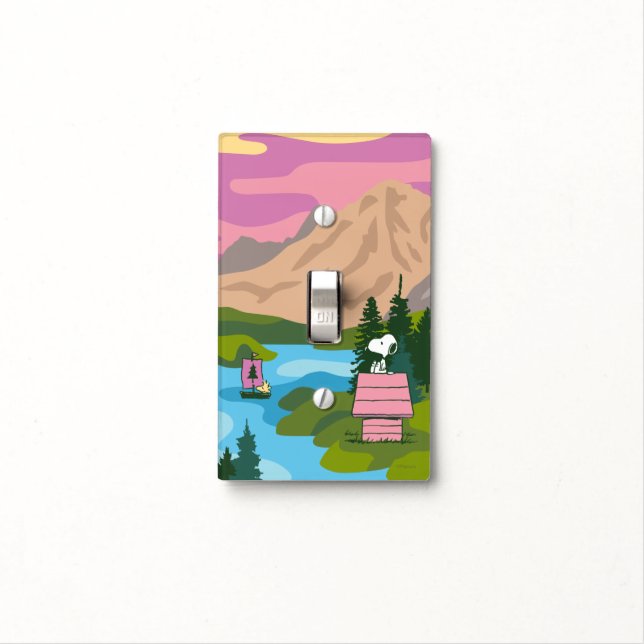 Peanuts | Snoopy & Woodstock The Great Outdoors Light Switch Cover (In Situ)