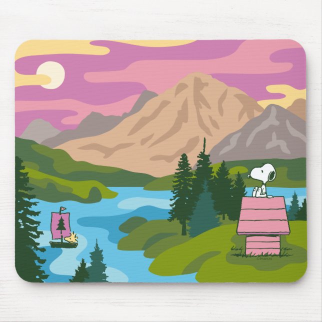 Peanuts | Snoopy & Woodstock The Great Outdoors Mouse Pad (Front)
