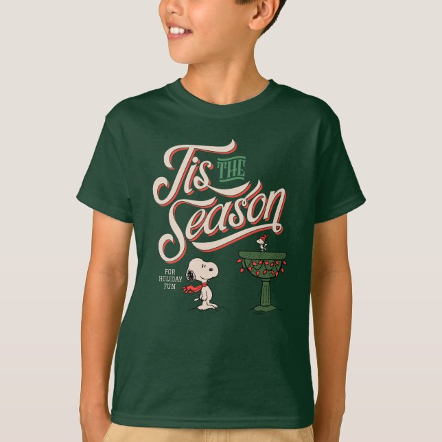 Peanuts | Snoopy & Woodstock Tis The Season T-Shirt (Front)