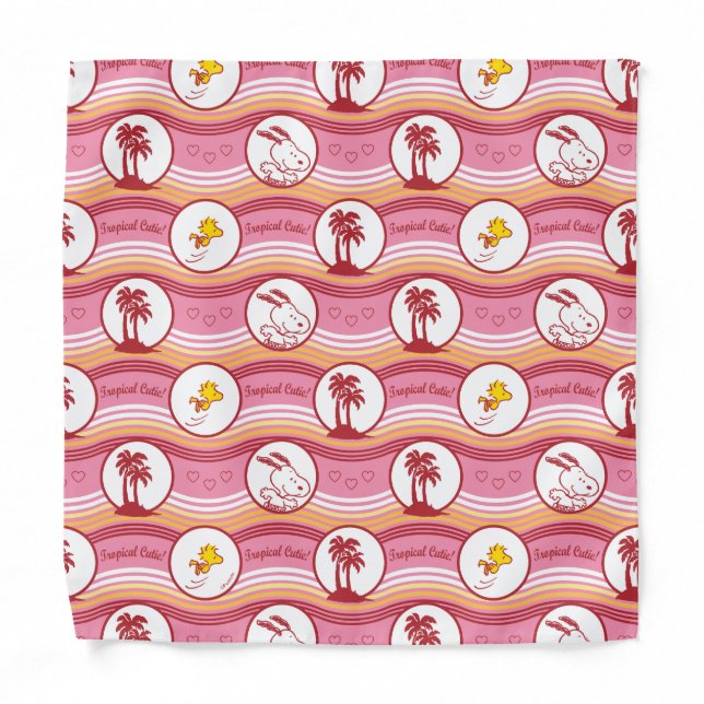 Peanuts | Snoopy & Woodstock Tropical Cutie Bandana (Front)