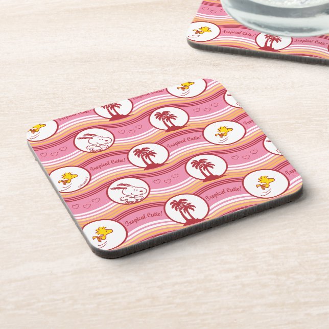 Peanuts | Snoopy & Woodstock Tropical Cutie Beverage Coaster (Left Side)