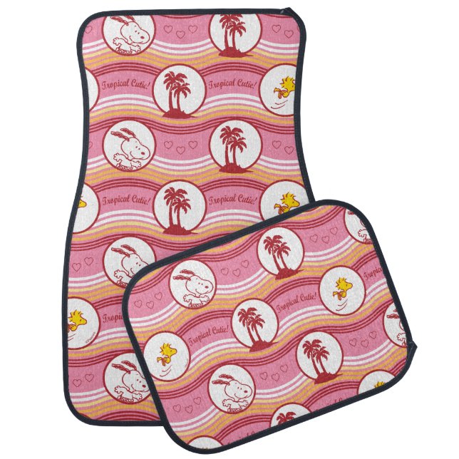 Peanuts | Snoopy & Woodstock Tropical Cutie Car Floor Mat (Set)