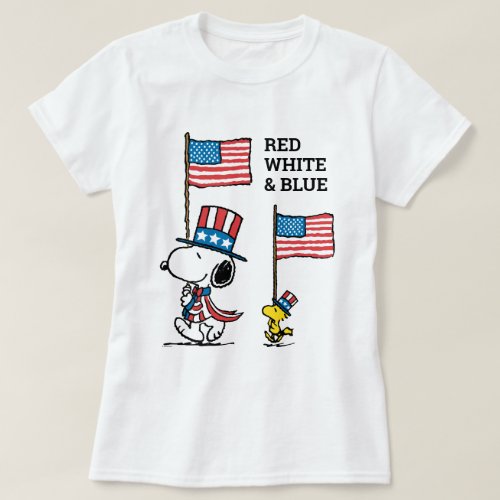 Peanuts  Snoopy  Woodstock Uncle Sams T_Shirt