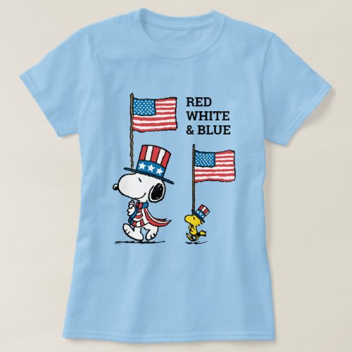 Peanuts  Snoopy  Woodstock Uncle Sams T_Shirt