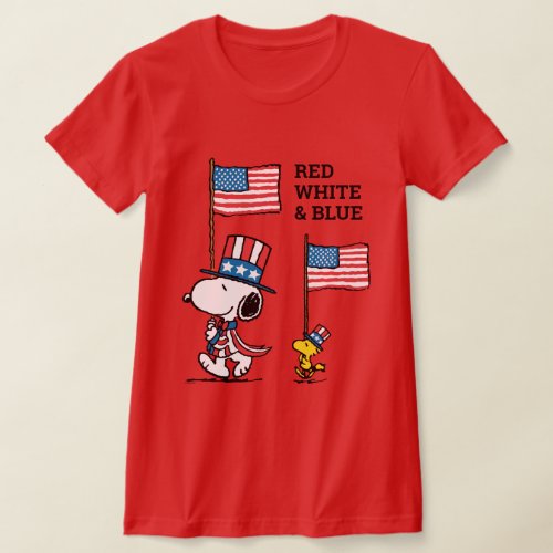 Peanuts  Snoopy  Woodstock Uncle Sams T_Shirt