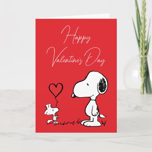 Peanuts | Snoopy & Woodstock Valentine Holiday Card (Front)