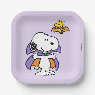 Peanuts Snoopy Woodstock Vampire Halloween Paper Plates
