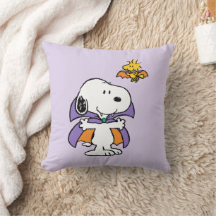 Peanuts Snoopy Woodstock Vampire Halloween Throw Pillow