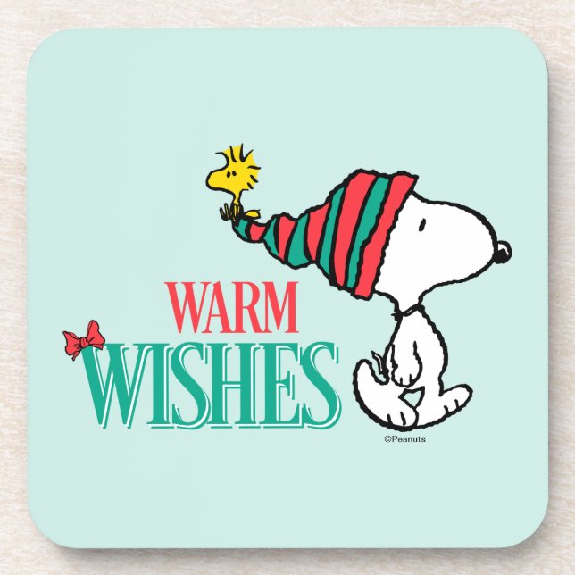 Peanuts | Snoopy & Woodstock Warm Wishes Beverage Coaster (Front)