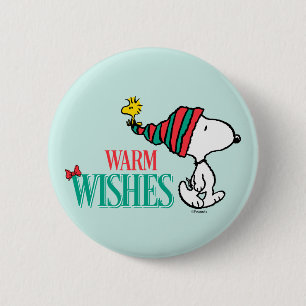 Peanuts Snoopy & Woodstock Warm Wishes Button