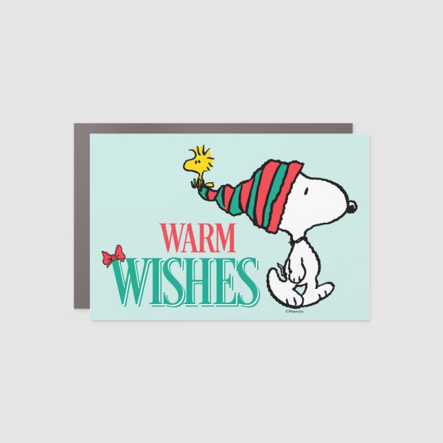Peanuts | Snoopy & Woodstock Warm Wishes Car Magnet (Front)